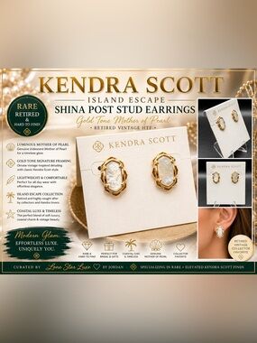 Kendra Scott Island Escape Shina Post Stud Earrings MOP | Retired Vintage HTF